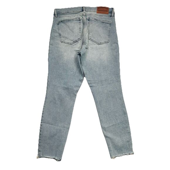 Lucky Brand Ava Mid Rise Skinny Ankle Jeans 12/31 (32x26) Blue Distressed Womens - Picture 2 of 10
